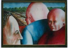 Trois têtes (acrylique sur toile 20fg)